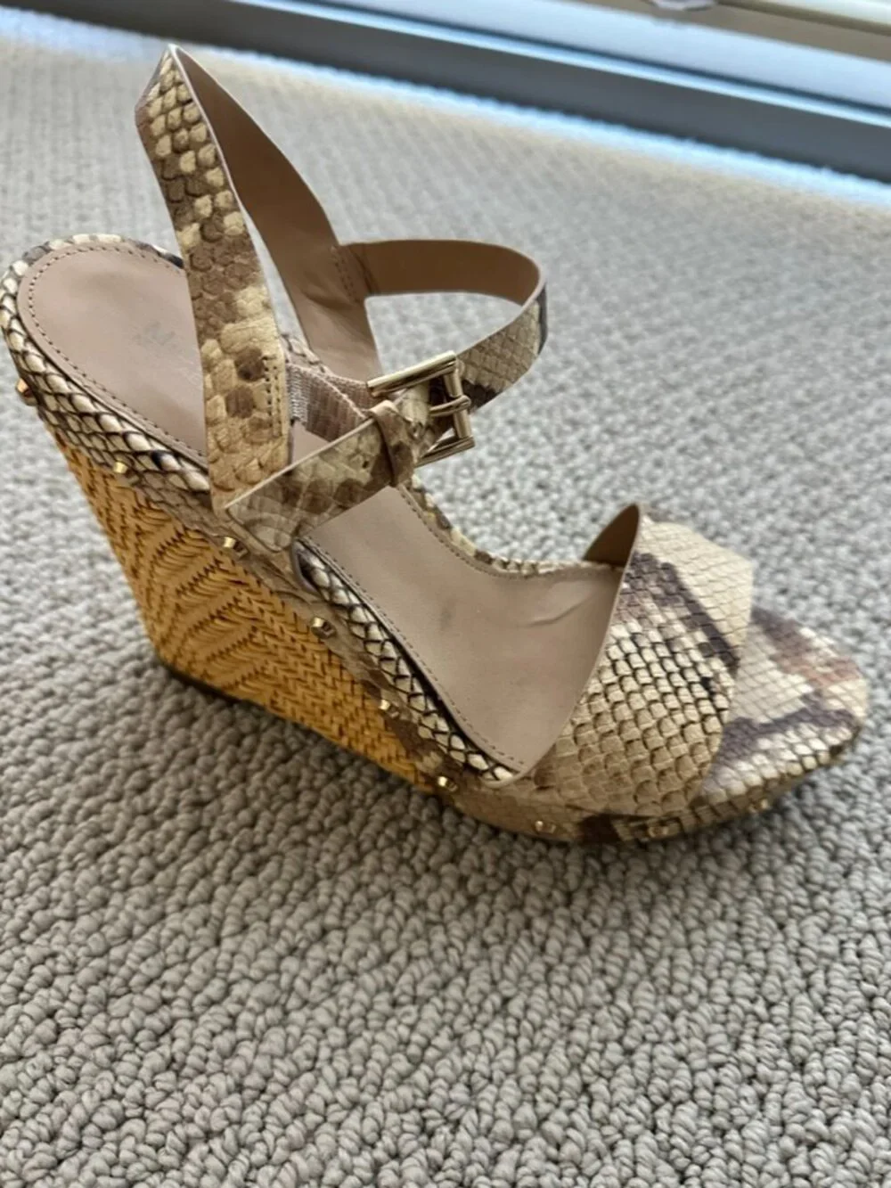 Michael Kors Snake Skin Print Espadrille / Heel